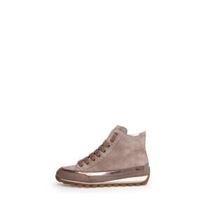 NEW CANDICE COOPER women's janis strip leather velour high top sneakers in taupe